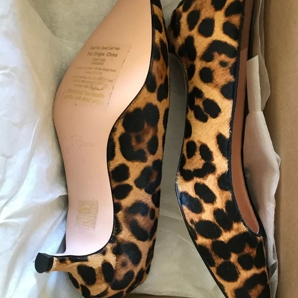 Jcrew NWT NWB Leopard Print calf hair  kitten Heels pump - Picture 6 of 8
